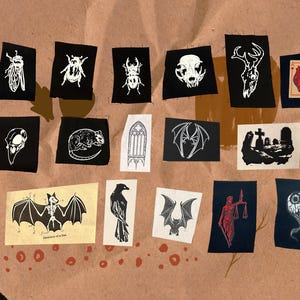 Up-cycled Aufnäher, Schädel, Käfer, Tiere, Verschiedenes (BITTE LESEN)