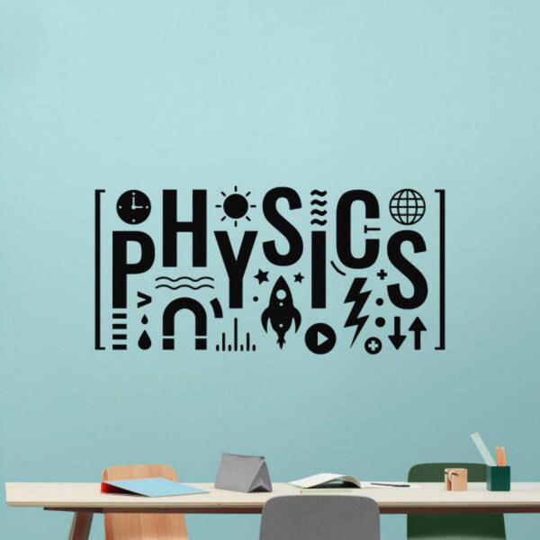 Physics Wall Decal Vinyl Sticker Physics Classroom Decor Stem Lab Math Sign Physics Teacher Gift Science Wall Art Print School Poster 12m94