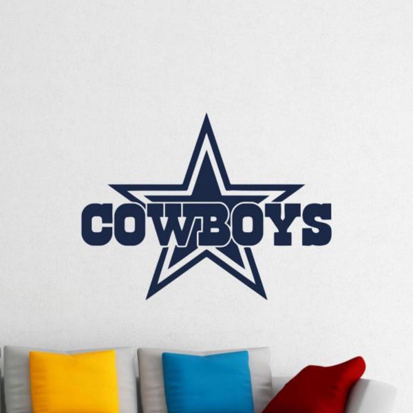 Cowboys Wall Decal Vinyl Sticker Football Wall Decor Sign Stencil Wall Art Fan Player Gift Print Mural Poster 1763