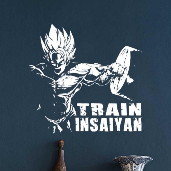 Train Insaiyan Wall Decal Vinyl Sticker Gym Poster Workout Wall Decor Anime Gift Sign Fitness Wall Art Car Decal Print 15m68