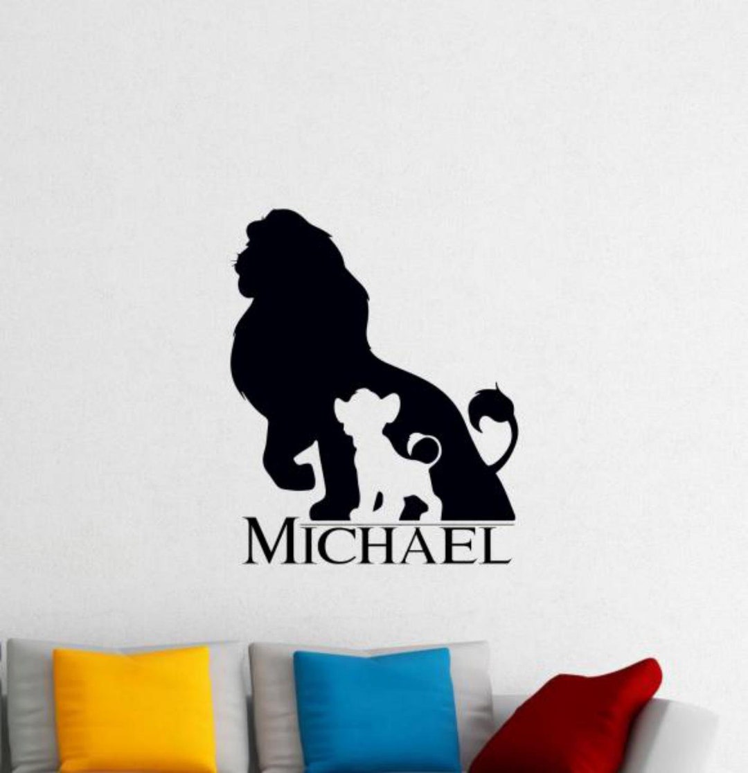 Personalized Lion King Wall Decal Vinyl Sticker Mufasa and Simba Kids