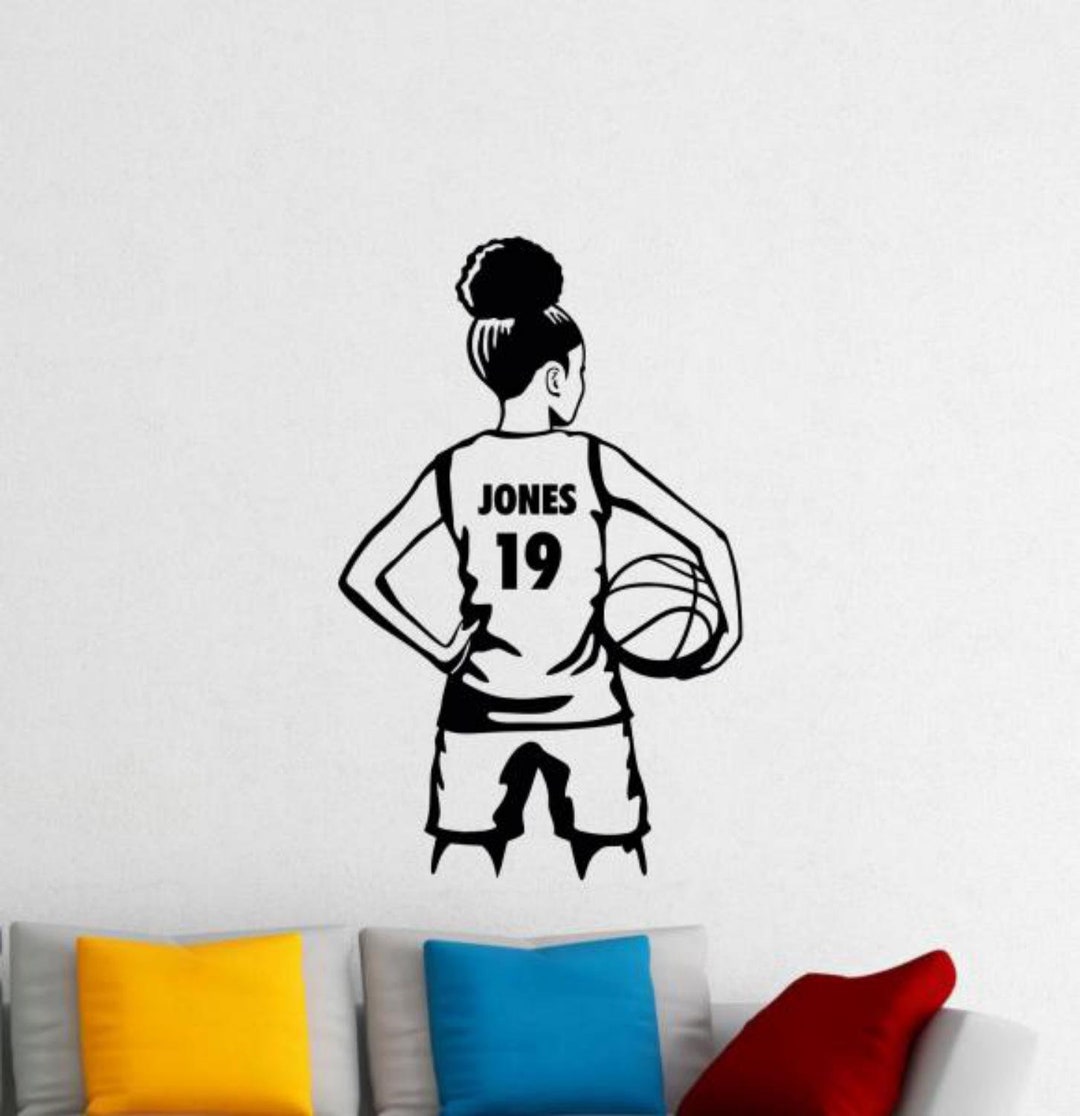 Custom Basketball Wall Decal Vinyl Sticker Girl Personalized Name and