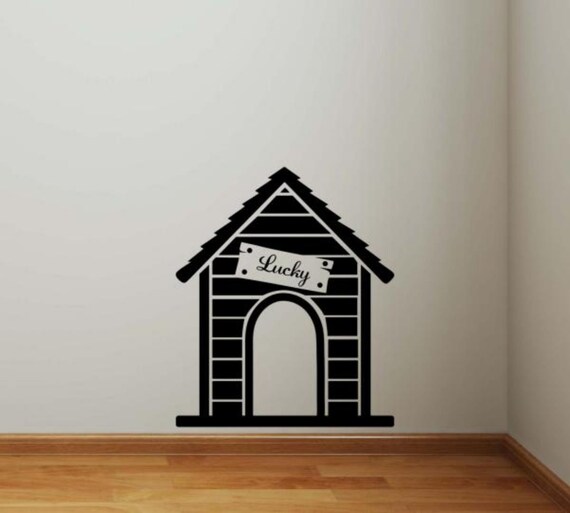 Personalized Dog House Decal Wall Vinyl Sticker Custom Dog Etsy