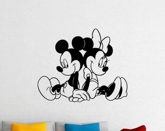 Mickey and Minnie Wall Decal Vinyl Sticker Kids Room Wall Decor Love Sign Home Baby Nursery Wall Art Disney Gift Romantic Print Poster 11e30
