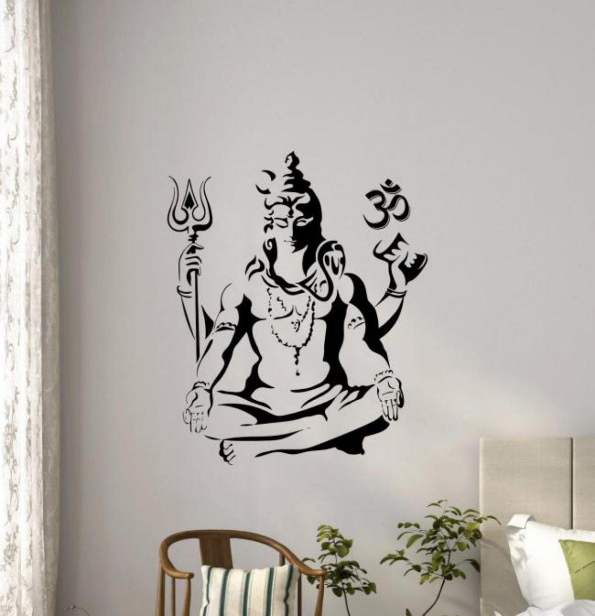 Dikoria Shiva Car Sticker, car Stickers for Car Exterior, Glass