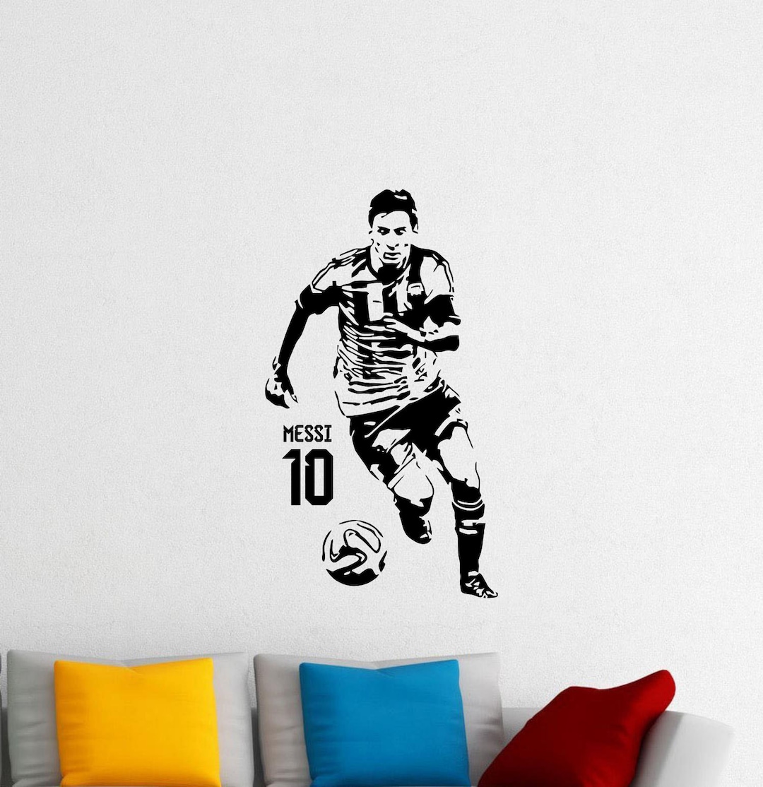 Messi Wall Decal Vinyl Sticker Argentina Football Wall Decor Sign