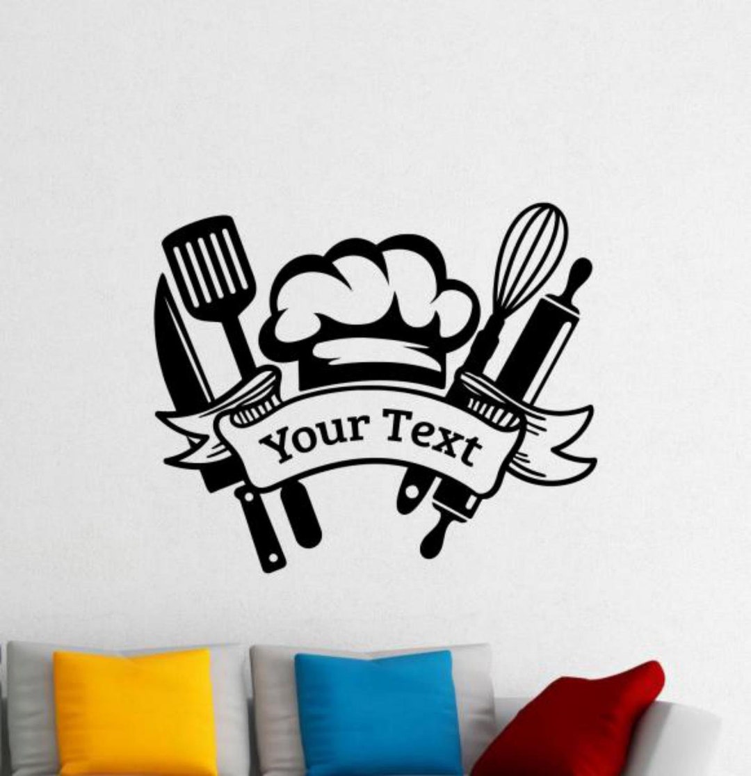 Personalized Kitchen Wall Decal Vinyl Sticker Cooking Custom Sign Text