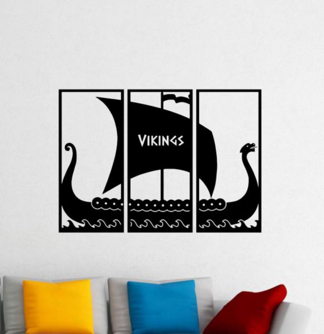 Viking Ship Wall Decal Vinyl Sticker Vikings Wall Decor Drakkar Sign