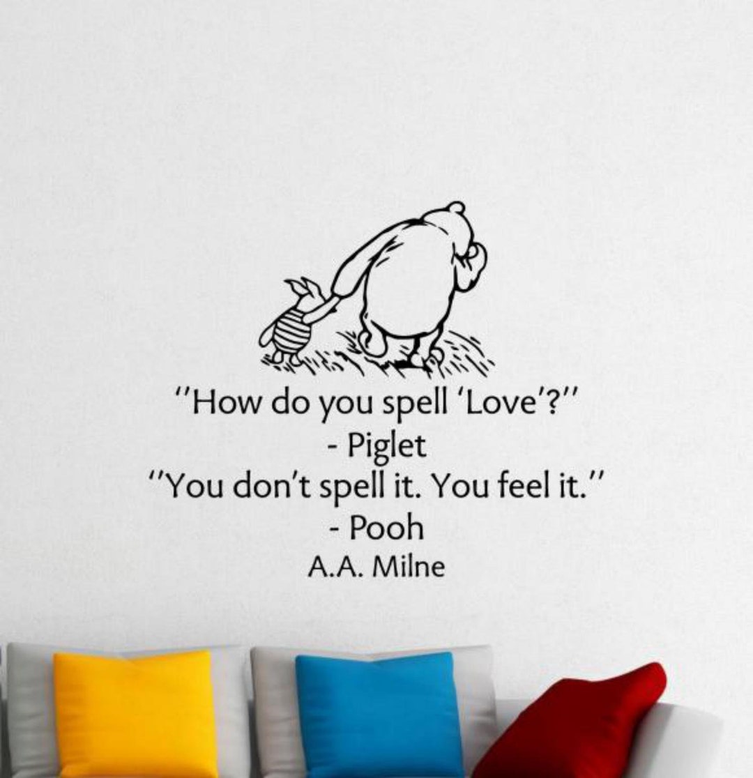 Pooh Wall Decal Vinyl Sticker How Do You Spell Love Winnie the Etsy