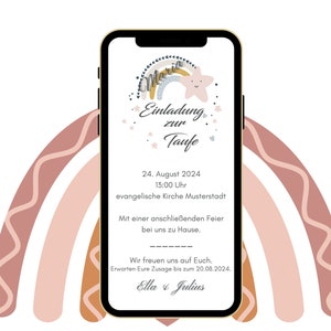 carte virtuelle | Invitation de baptême numérique | petite merveille | Format JPG pour envoi en ligne via Whatsapp ou email | personnalisé