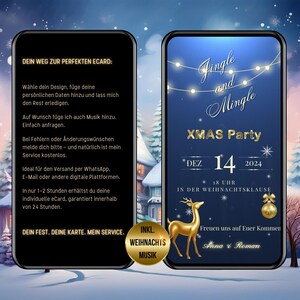 Jingle and Mingle Weihnachtseinladung WhatsApp, Digitale Weihnachtskarten personalisiert, Einladungskarte Weihnachten, eCard Weihnachten