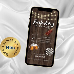 Digital barbecue party garden party invitation birthday invitation barbecue party invitation to barbecue to send via WhatsApp, personalized