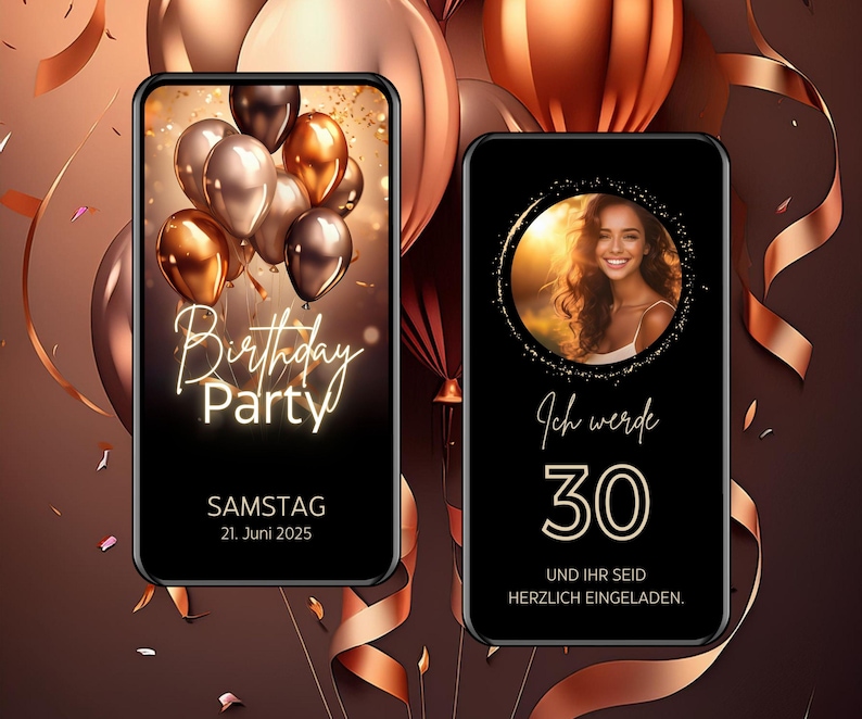 Geburtstagskarte digital für 30. Geburtstag