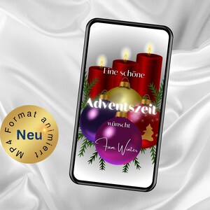 eCard-wenskaart Een mooi adventsseizoen met muziek, geanimeerde eCard Advent, gepersonaliseerde wenskaart, Advent-wenskaart via WhatsApp