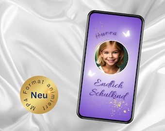 Digital invitation school enrollment WhatsApp, invitation school start girl with photo, eCard school enrollment school introduction template invitation cards