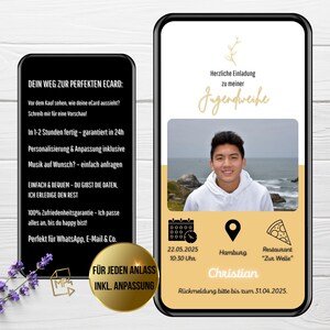 Digitale uitnodiging voor jeugdwijding | Bevestiging | Communie | Bevestiging | eCard met foto | Uitnodiging via WhatsApp voor jongens & meisjes