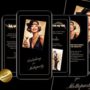 Invito digitale 40° compleanno, festa a tema anni '20, invito festa Gatsby, biglietti d'invito festa anni '20, Ruggenti anni '20, WhatsApp