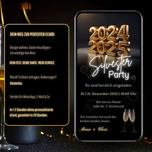 Invitation à la soirée du Nouvel An, WhatsApp Réveillon du Nouvel An, Bonne Année 2024, Cartes d'invitation du Nouvel An, ecard Réveillon du Nouvel An