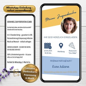 WhatsApp invitation for youth consecration with photo | Digital invitation card minimalist | Animated eCard confirmation