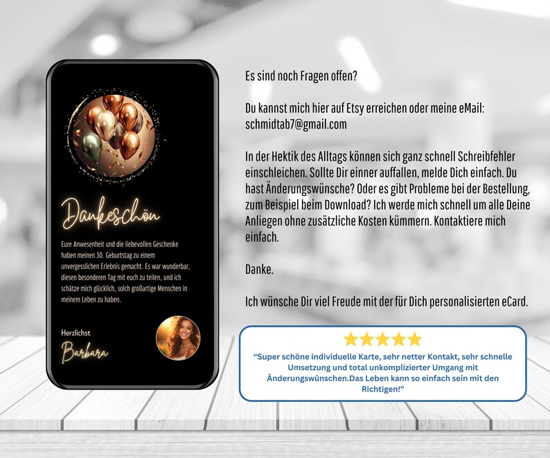 eCard Geburtstagsparty mit Goldballons