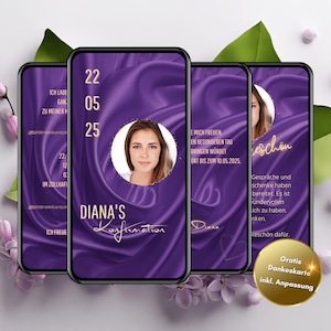 Einladung Konfirmation, Einladung Konfirmation Foto, Konfirmation WhatsApp, Einladung Jugendweihe, eCard Konfirmation