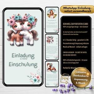 Convite WhatsApp introdução escolar verde com foto | Cartão de convite digital introdução escolar | Cartões de apresentação escolar | eCard animado