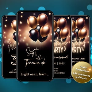 Party eCard uitnodiging voor 30e, 40e, 50e, 60e verjaardag, digitale verjaardagsuitnodiging, verjaardagsuitnodiging met foto