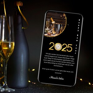 eCard animado de Réveillon votos de Ano Novo 2025, WhatsApp parabéns Feliz Ano Novo, cartão digital de Ano Novo, eCard Réveillon, fogos de artifício