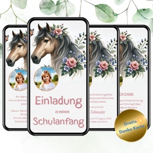 Convite digital para matrícula escolar, WhatsApp eCard personalizado, cartão de convite para volta às aulas, perfeito para meninas, inserir foto, faça você mesmo