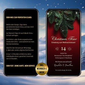 WhatsApp uitnodiging voor kerstdiner, geanimeerde kerstuitnodiging met muziek, WhatsApp uitnodiging kerstfeest, uitnodiging gepersonaliseerd