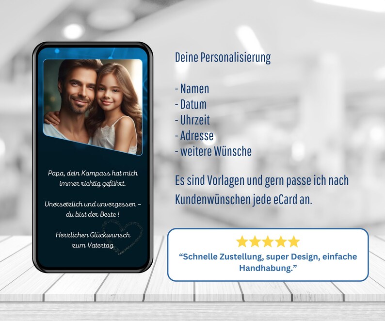 Cartão digital para o Dia dos Pais com foto - Abstract eCard, cartão animado para o Dia dos Pais, personalizado e enviado imediatamente via WhatsApp imagem 5