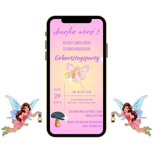 Digitale Einladung Kindergeburtstag magisch eCard Einladung zum Geburtstag für Mädchen animiert WhatsApp Einladung mit Musik personalisiert