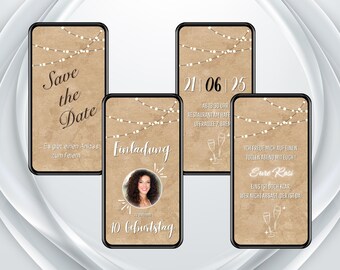 Invitation 40th birthday WhatsApp, digital invitation 40th birthday, for 40th birthday woman, invitation personalized, kraft paper, eCard