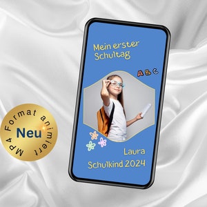 Convite digital para matrícula escolar Meu primeiro dia de aula com foto, eCard início das aulas, convite para matrícula escolar no WhatsApp, cartão de matrícula escolar animado
