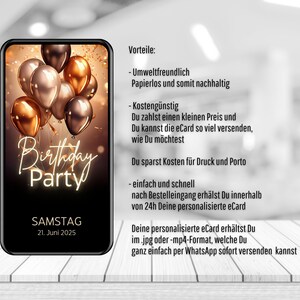 Animierte Einladungskarte mit Ballon-Design