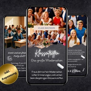 Einladung Klassentreffen WhatsApp, Einladung Klassentreffen 2024, digitale Einladung Klassentreffen, eCard Klassentreffen, Class Reunion