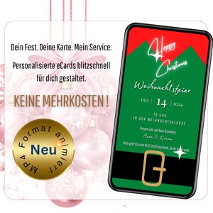 digital Santa Claus, template digital Christmas card, invitation Christmas party employees, send digital Christmas cards