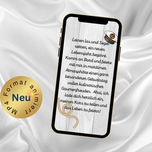 eCard 40e anniversaire Invitation Maritime nautique anniversaire Invitation 20e 30e 40e 50e 60e anniversaire WhatsApp musique personnalisée