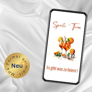 Invitation numérique personnalisée Spritz-Time eCard pour les fêtes d'été avec de la musique à télécharger et à envoyer immédiatement via WhatsApp