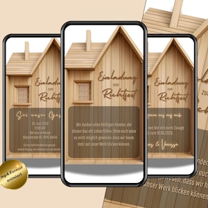 Digitale eCard Einladung zum Richtfest, Einladung Richtfest WhatsApp, Richtfesteinladung, Einladung Helferfest Hausbau, Helferfest Hausbau