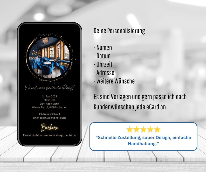 Personalisierte Einladungskarte digital
