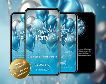 E-kartka urodzinowa z balonikiem, e-kartka urodzinowa WhatsApp, zaproszenie z muzyką, cyfrowe zaproszenie urodzinowe, e-kartka urodzinowa