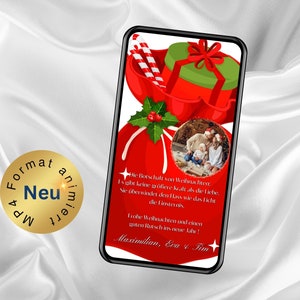 Carte de vœux de Noël animée avec musique, vœux de Noël via WhatsApp, carte de vœux de Noël numérique, vœux de Noël personnalisés