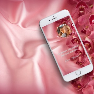 Tarjeta de felicitación digital Día de la Madre, eCard Tarjeta del Día de la Madre WhatsApp con foto, tarjeta de agradecimiento Día de la Madre, tarjeta de felicitación del Día de la Madre personalizada y música