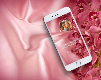 Cartão digital de Dia das Mães, eCard Cartão de Dia das Mães WhatsApp com foto, cartão de agradecimento Dia das Mães, cartão de Dia das Mães personalizado e música