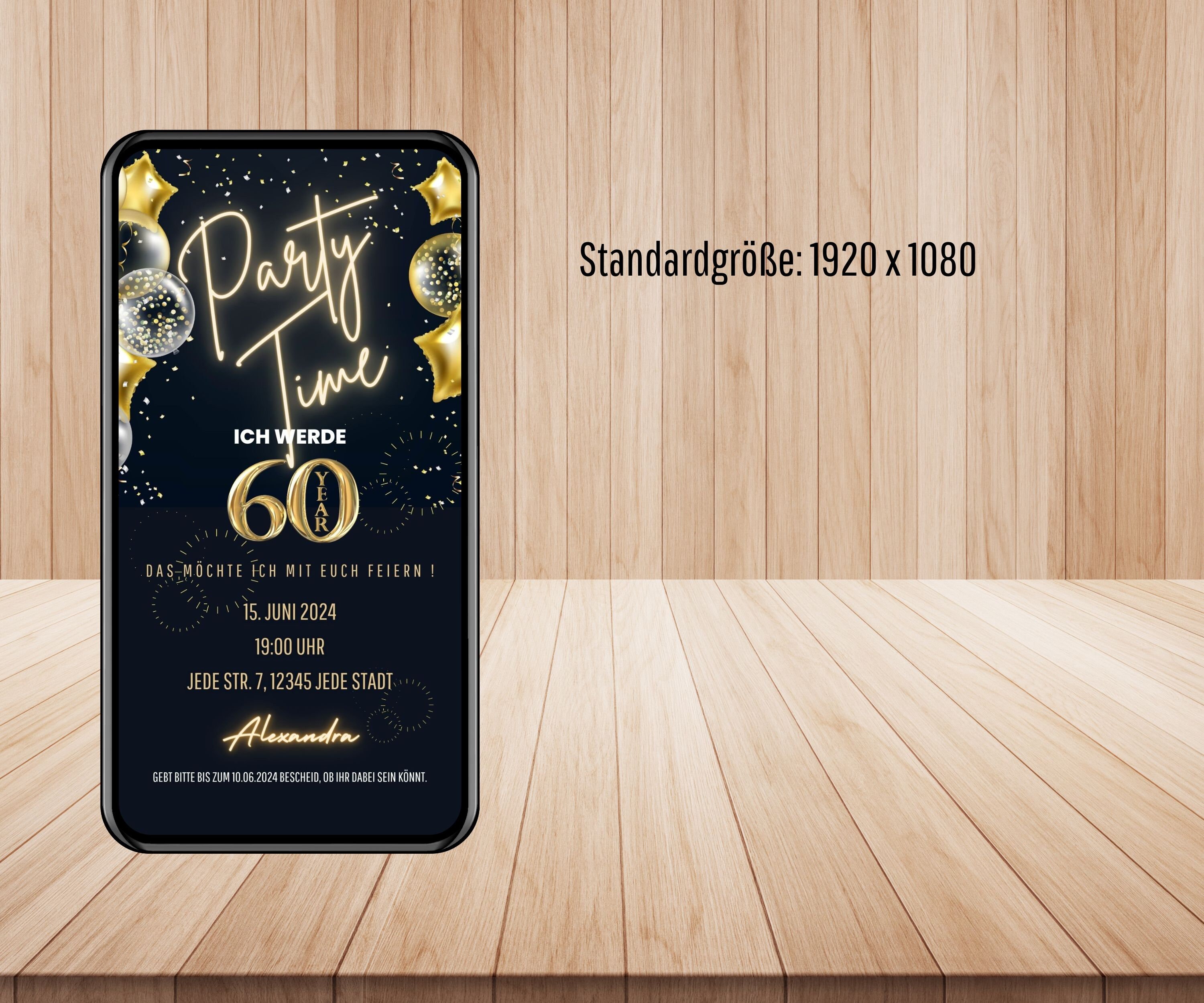 Tortenaufsatz Zum 60. Geburtstag – Vintage-Design '1961' In Schwarz Mit Glitzer, Fertig Zum Aufstellen, Für Kuchen & Party-Dekoration