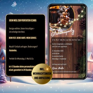 Einladung Glühwein Party, WhatsApp Glühwein, digitale Einladung Glühwein, Weihnachten Glühwein, Glühwein personalisiert, eCard Glühwein