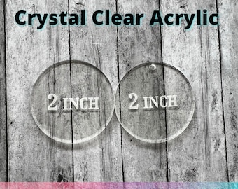 2 Inch Circle Acrylic blank Laser Cut with hole or without-Circle Blank Round Clear Acrylic Disc