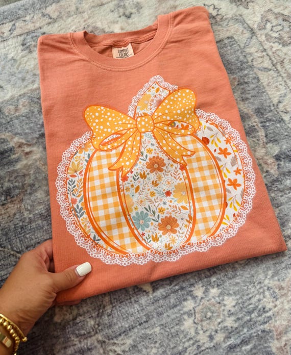 Cute Pumpkin Tee, Fall Shirt, Pumpkin Shirt, Fall Floral Tee