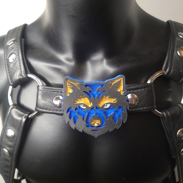 The Wise Wolf - Wolf Themed Chest Harness Emblem Symbol : The Ultimate Fursona Accessory